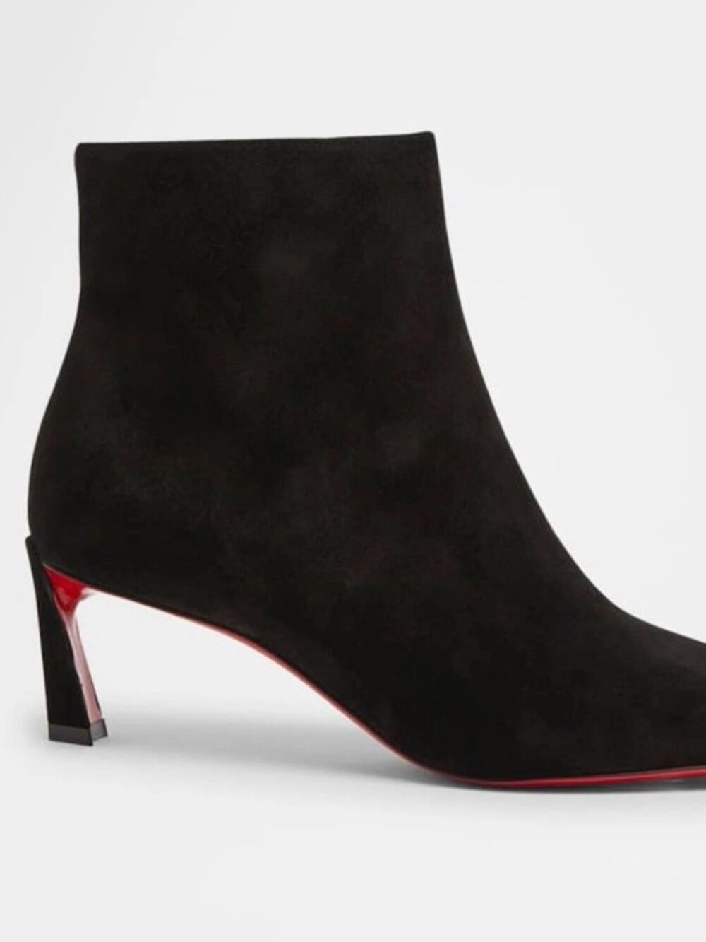 $1395 Christian Louboutin 55mm Condora Suede Ankle Booties in Black Size 36.5